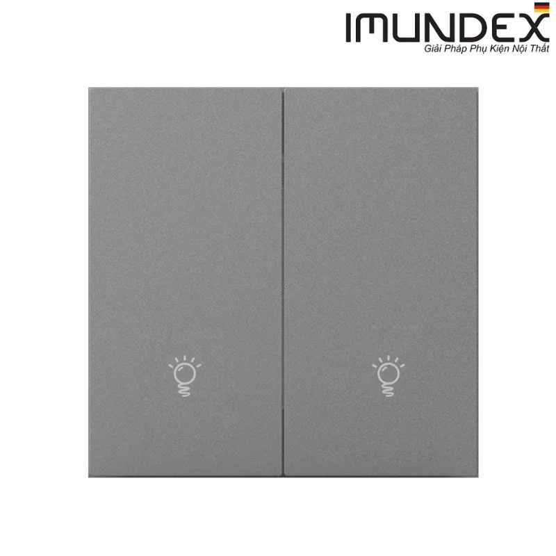 Công tắc zigbee loại nút nhấn, 2 phím, màu xám Imundex 7012111