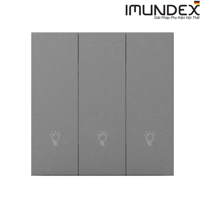 Công tắc zigbee loại nút nhấn, 3 phím, màu xám Imundex 7012113