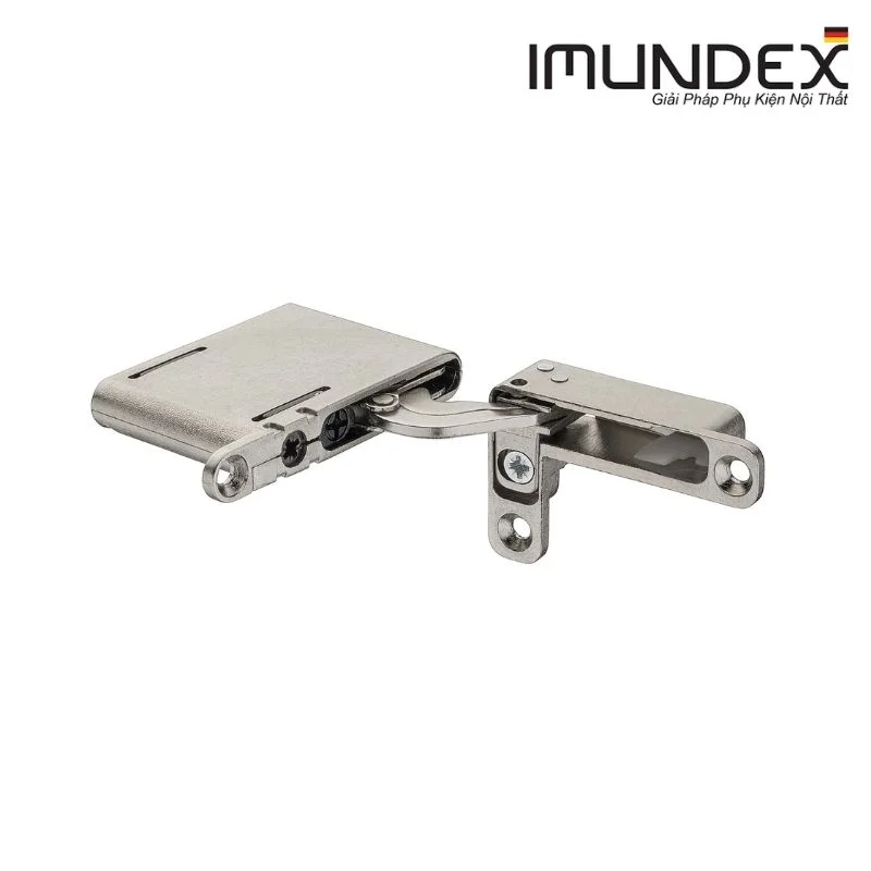 Bản lề tủ lắp âm giảm chấn cho cửa khung nhôm kính Imundex 7144117