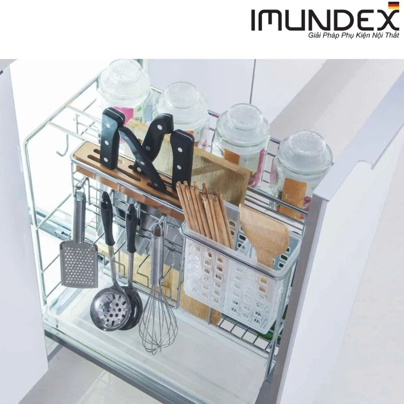 Kệ gia vị đa năng với ray âm giảm chấn Imundex 7809102