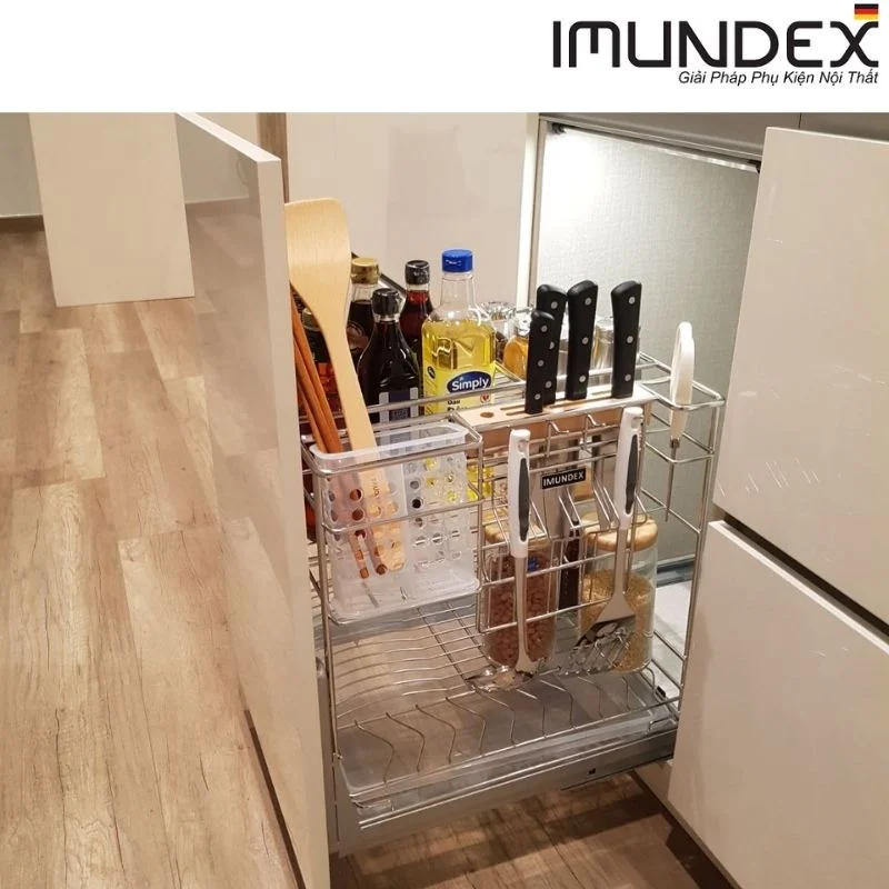 Kệ gia vị đa năng với ray âm giảm chấn Imundex 7809105