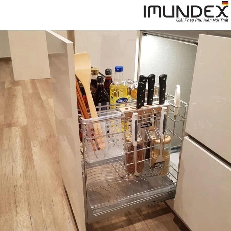 Kệ gia vị đa năng với ray âm giảm chấn Imundex 7809106