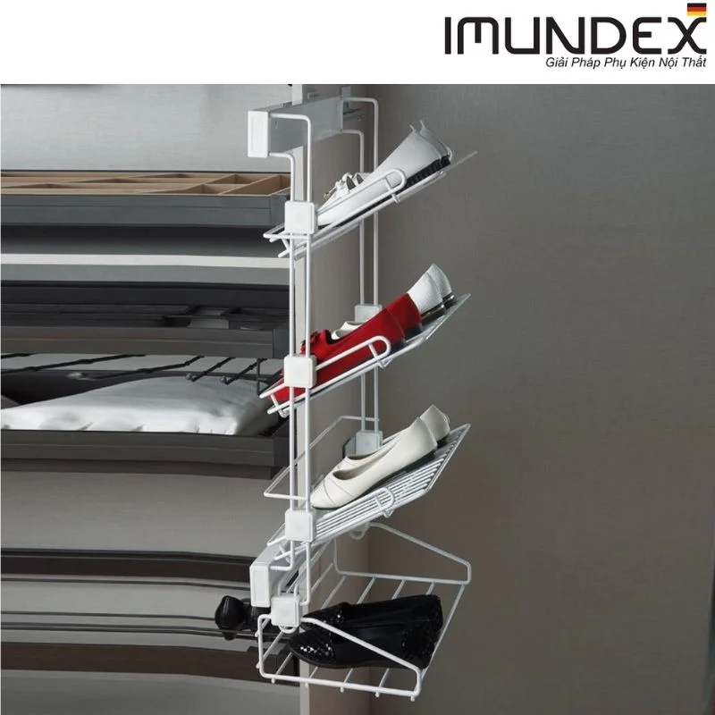 Giá để giày 4 tầng với ray giảm chấn Imundex 7901004