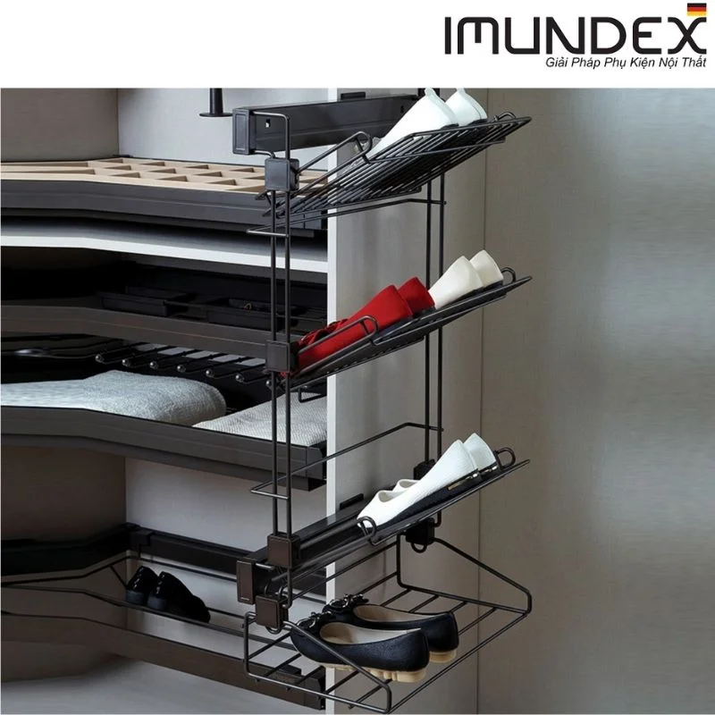 Giá để giày 4 tầng với ray giảm chấn Imundex 7901104