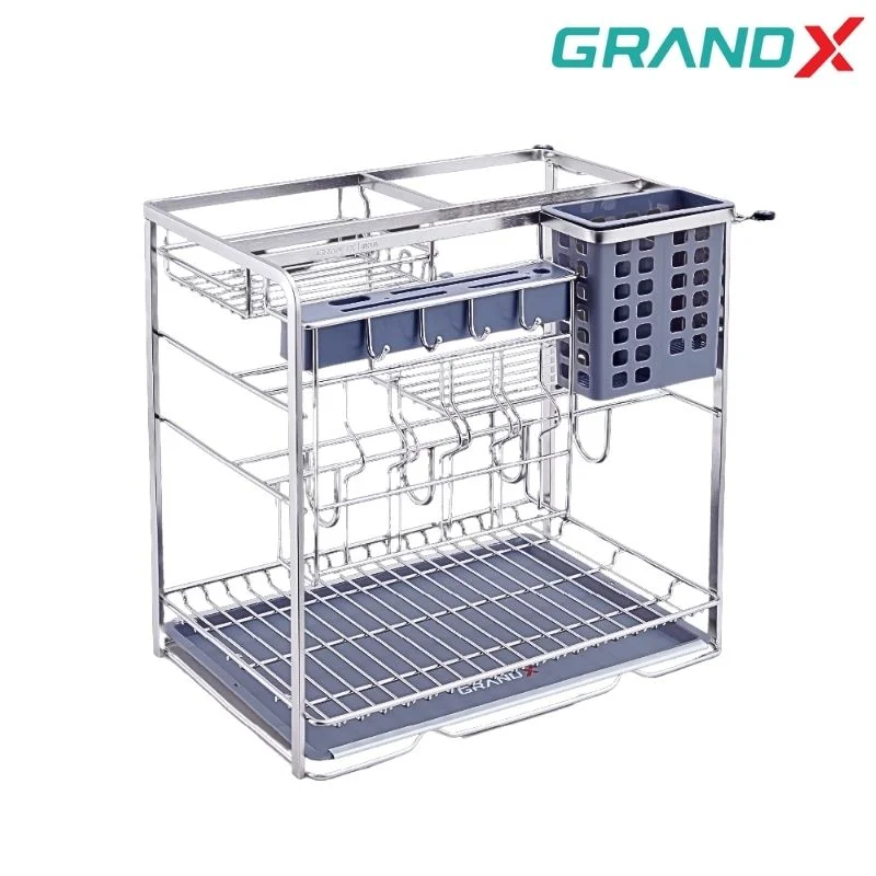 Giá dao thớt gia vị 350mm Inox 304 nan dẹt GrandX XK.35S