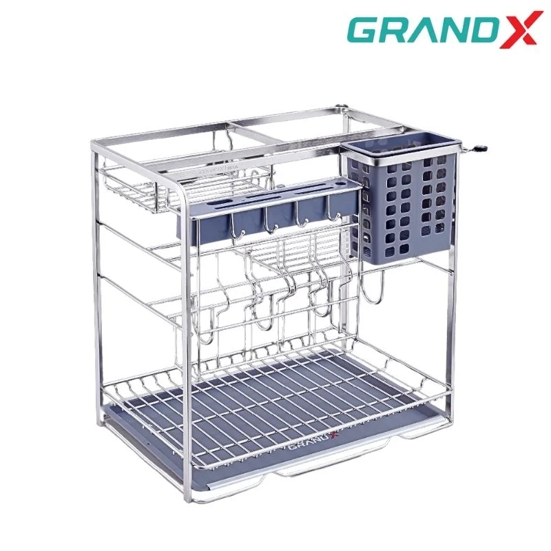 Giá dao thớt gia vị 400mm Inox 304 nan dẹt GrandX XK.40S