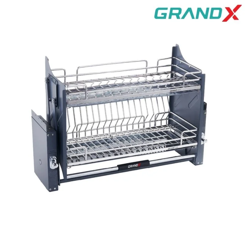 Giá bát nâng hạ 600mm Inox 304 nan Oval GrandX XL.60M