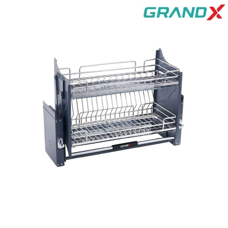 Giá bát nâng hạ 800mm khung rổ Inox 304 nan Oval GrandX XL.80M2