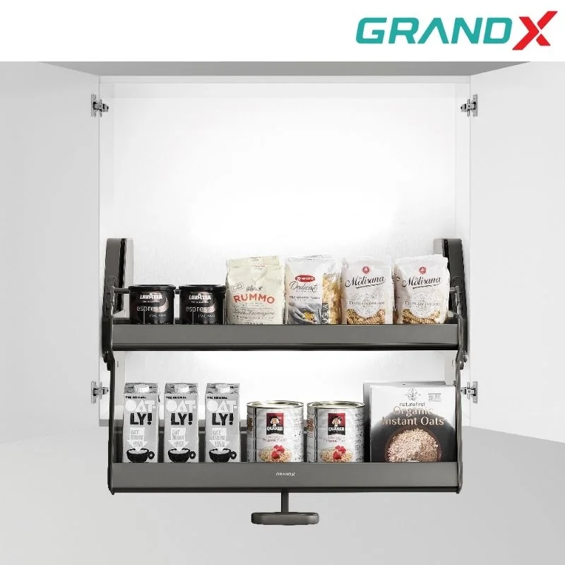 Giá gia vị nâng hạ 800mm hợp kim Titanium GrandX XL.80T