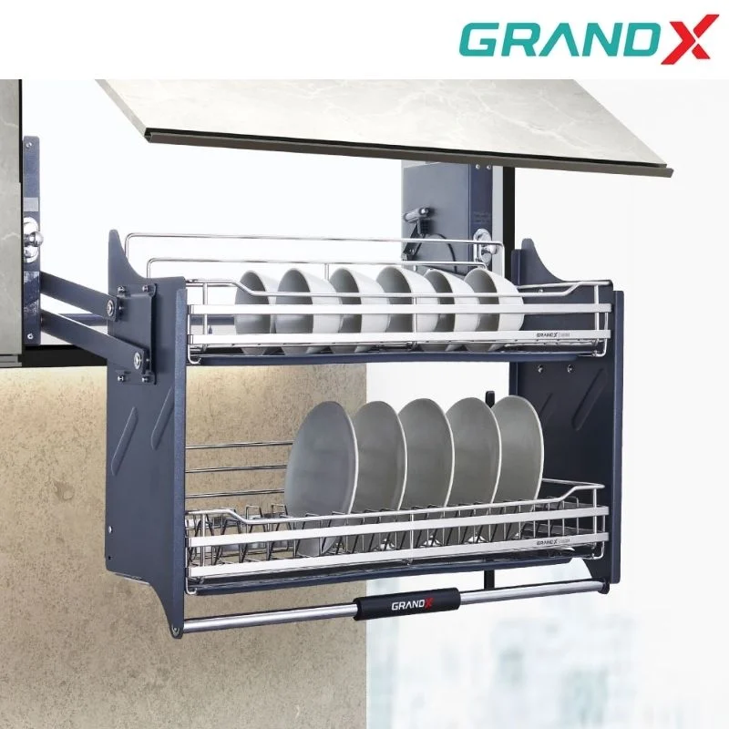 Giá bát nâng hạ 900mm Inox 304 nan dẹt GrandX XL.90S