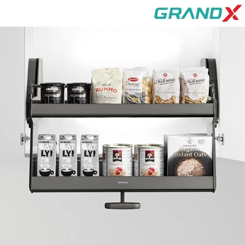 Giá gia vị nâng hạ 900mm hợp kim Titanium GrandX XL.90T