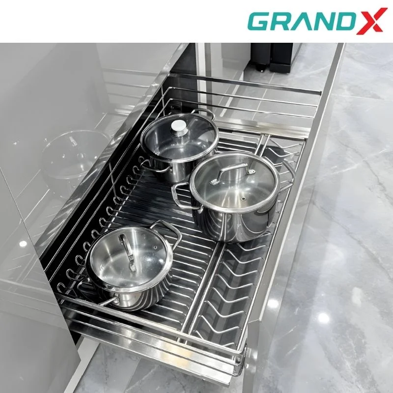 Giá xoong nồi 800mm Inox 304 nan Oval GrandX XP.80M