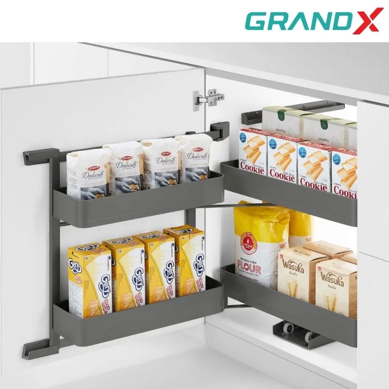 Tủ đồ khô 2 tầng 450mm Titanium GrandX XPR.2450T cánh mở