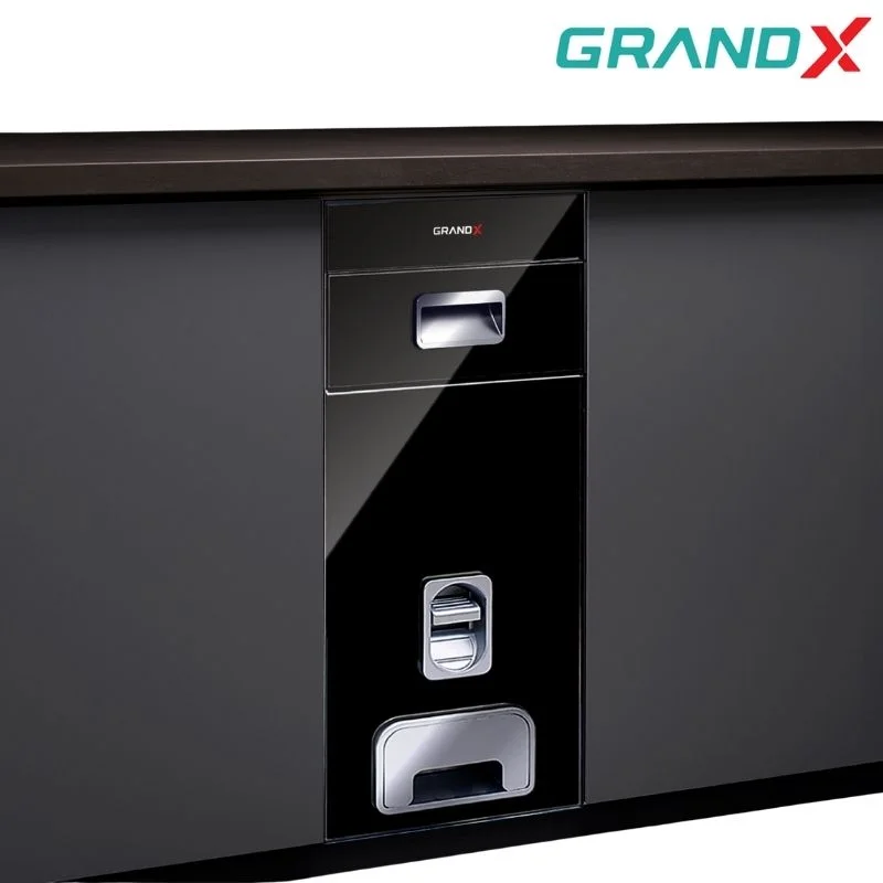 Thùng gạo mặt gương màu đen 300mm inox GrandX XR.G301B
