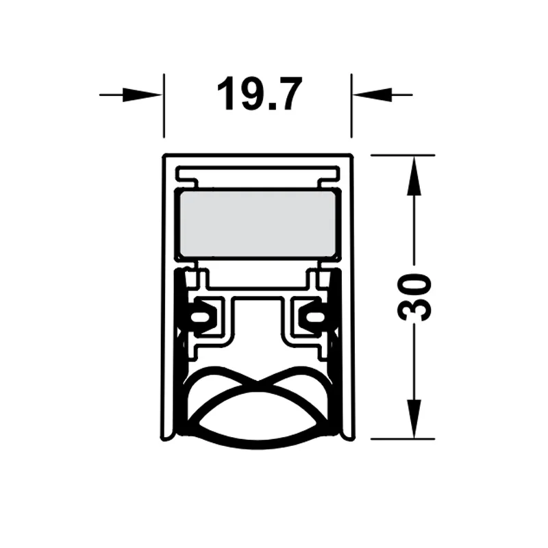 Thanh chắn bụi tự động DDS20 dài 630mm Hafele 950.05.910