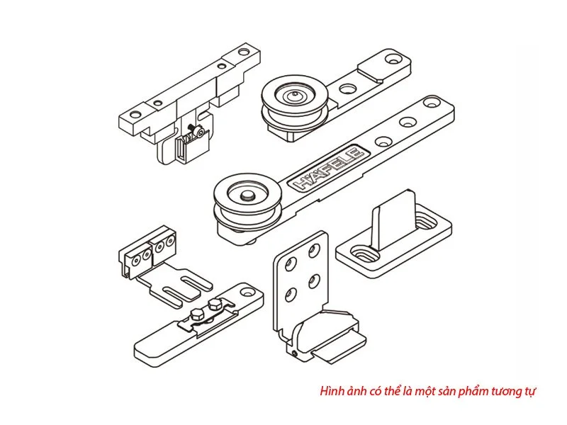 Phụ kiện cửa trượt đồng bộ 2 cánh SLIDO TELESCOPIC Hafele 940.81.140