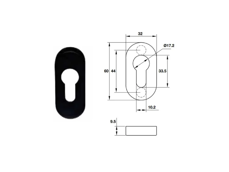 Nắp che ruột khoá oval Hafele 903.58.121