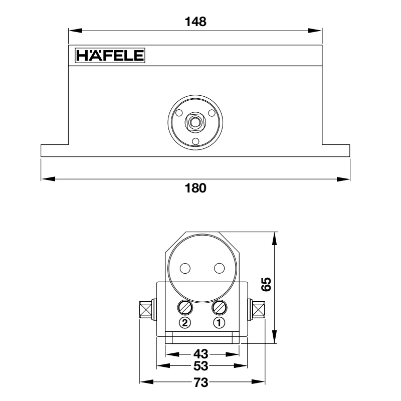 Cùi chỏ hơi Hafele 80kg có dừng 499.30.003