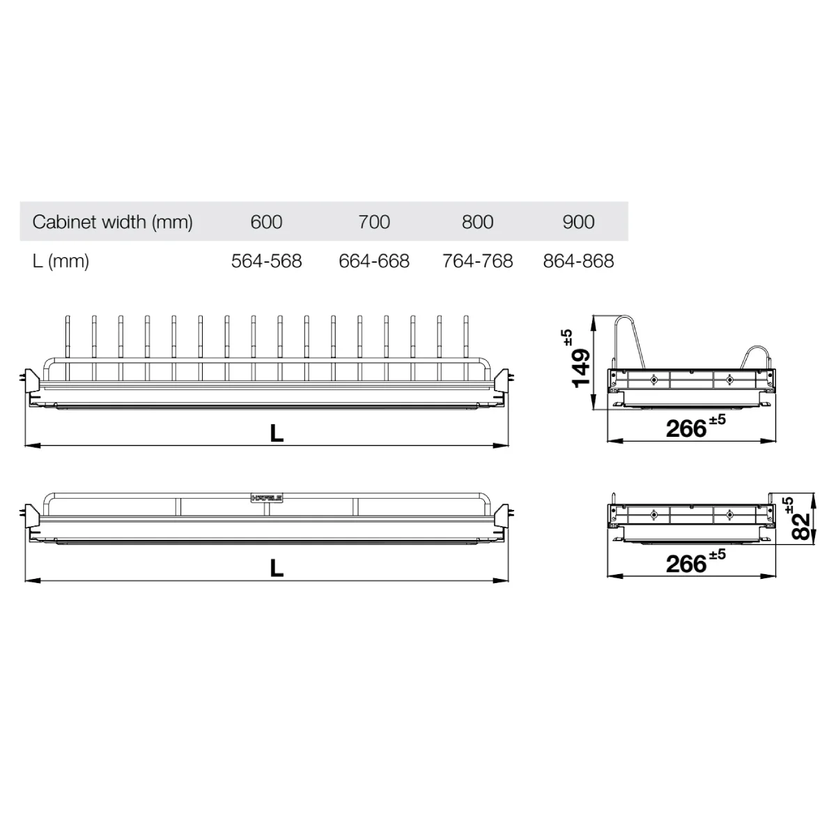 Kệ úp chén dĩa Hafele 600mm INOX 304 544.07.013