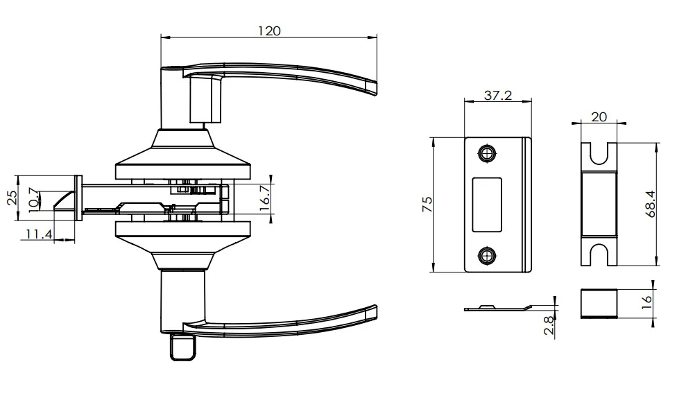 Khoá tròn gạt DIY Hafele 489.10.820