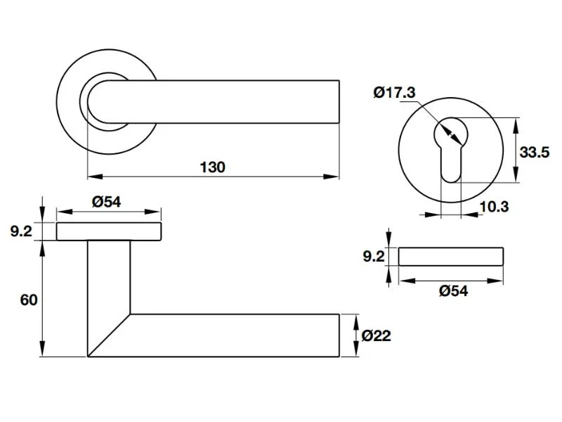 Tay nắm gạt Häfele 903.91.454