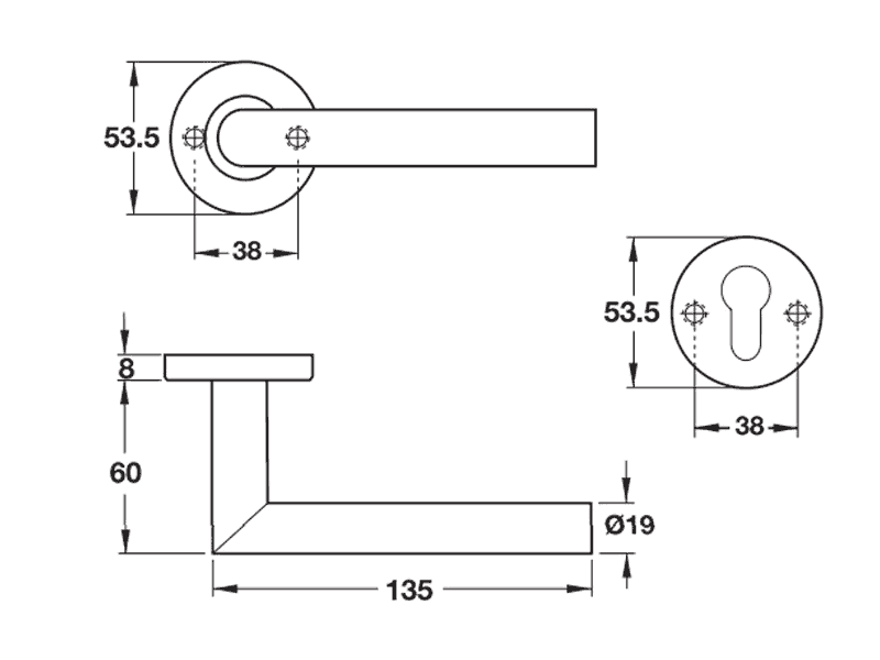 Tay nắm gạt Hafele 903.92.556