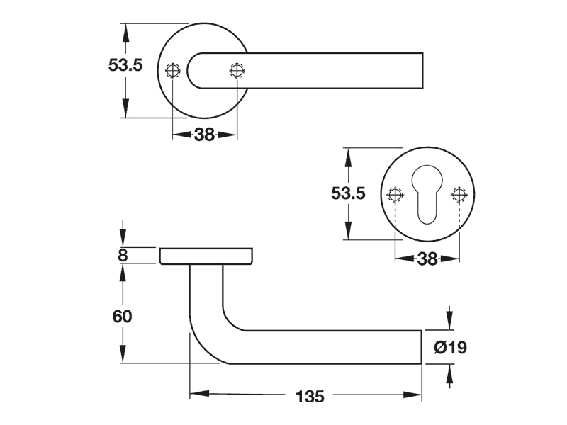 Tay nắm gạt Hafele 903.92.596