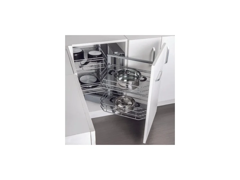 Kệ góc liên hoàn Hafele Inox 304 Mở phải 548.21.002