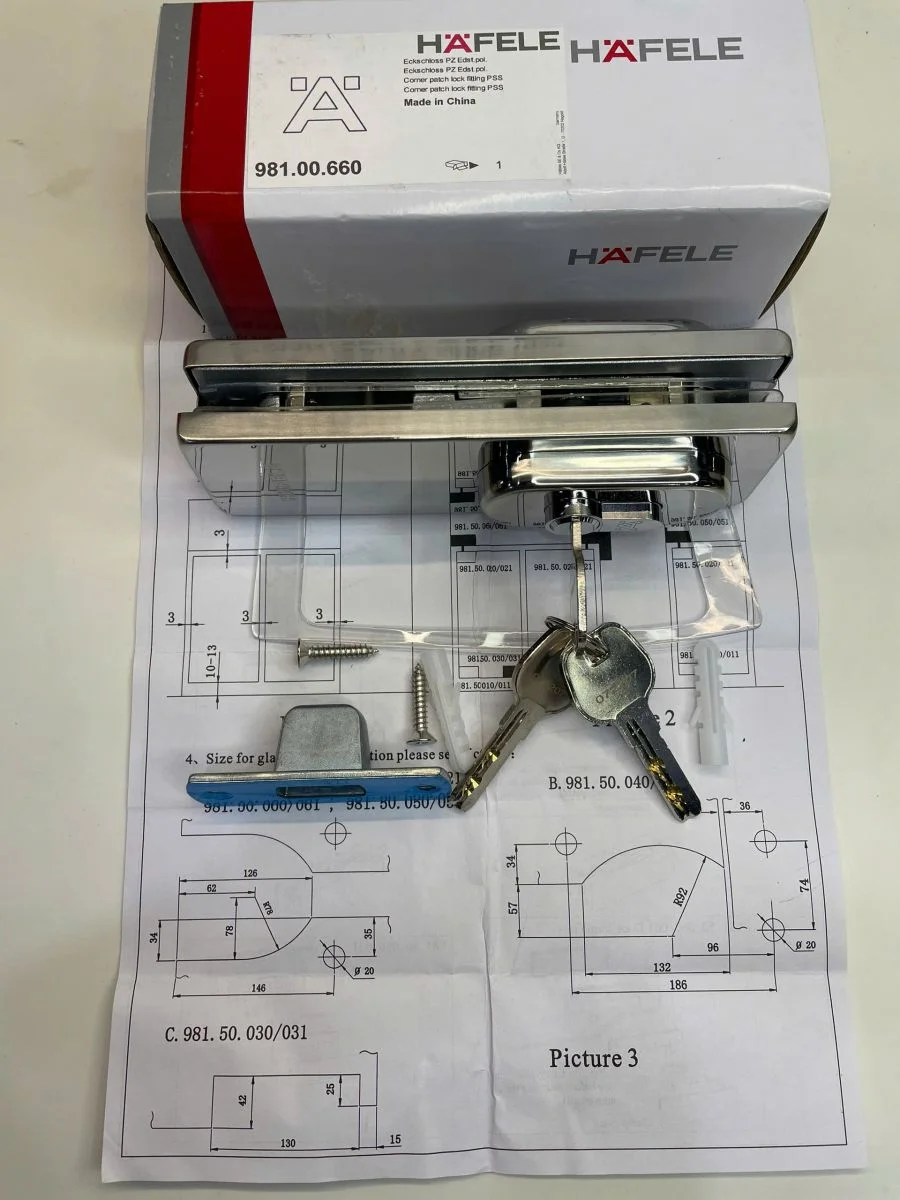 Kẹp khóa sàn Hafele Inox bóng 981.00.660