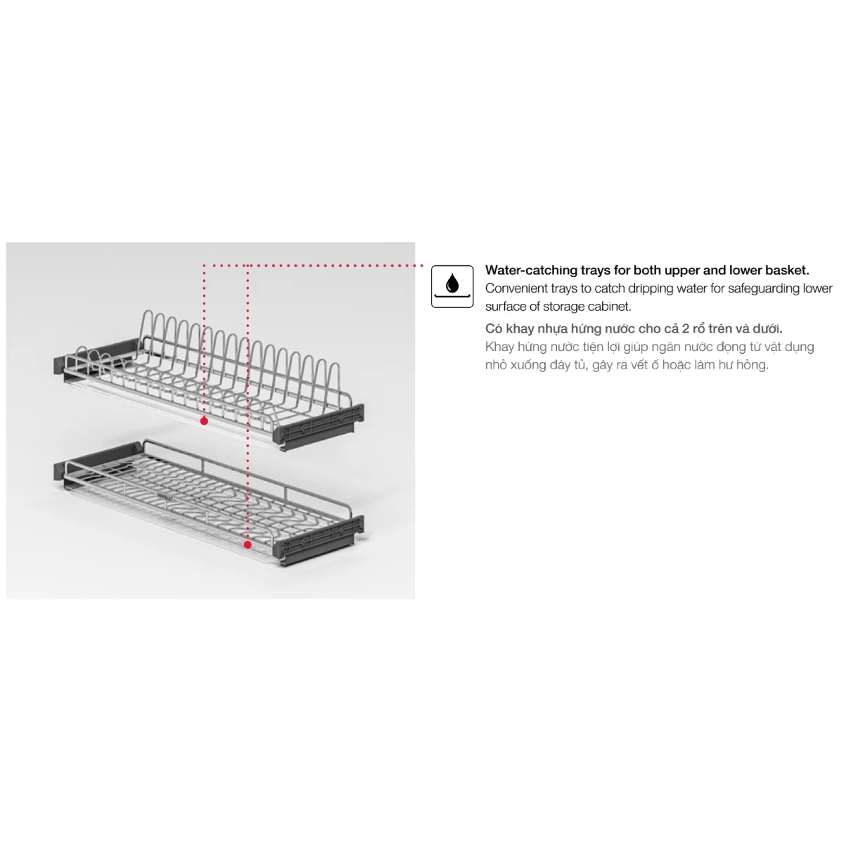 Kệ úp chén dĩa Hafele 600mm INOX 304 544.07.013