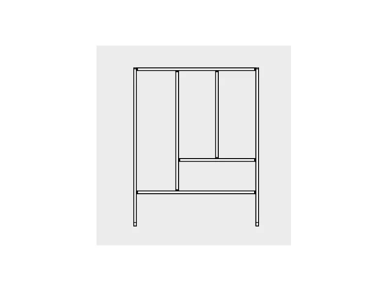 Bộ khay chia ngăn kéo rộng 450mm màu trắng mờ Hafele 552.52.804