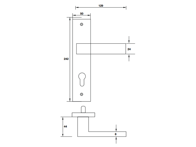 Tay nắm gạt đế dài Hafele 903.98.463