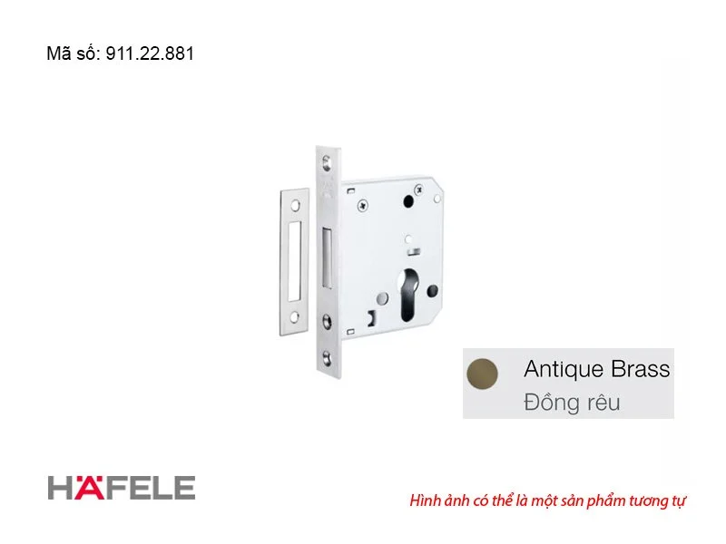 Thân khóa chốt chết Hafele màu đồng rêu 911.22.881